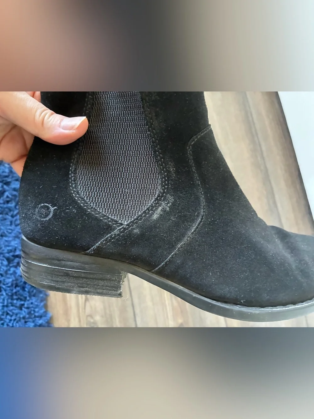 Born black suede Chelsea boots size 9.5